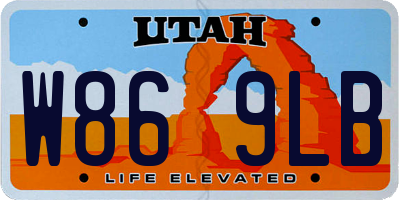 UT license plate W869LB