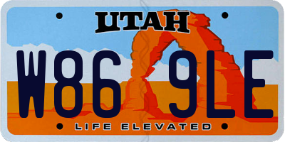 UT license plate W869LE