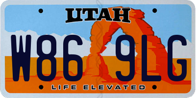 UT license plate W869LG