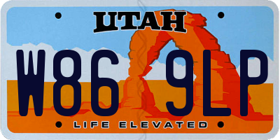 UT license plate W869LP
