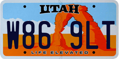 UT license plate W869LT