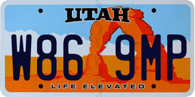 UT license plate W869MP