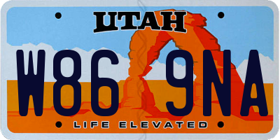 UT license plate W869NA
