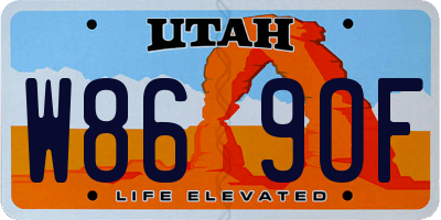 UT license plate W869OF