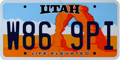 UT license plate W869PI