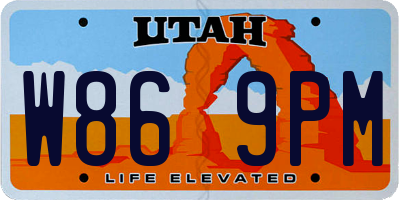 UT license plate W869PM