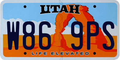 UT license plate W869PS