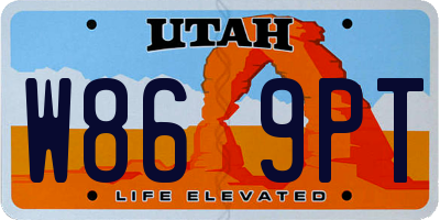 UT license plate W869PT