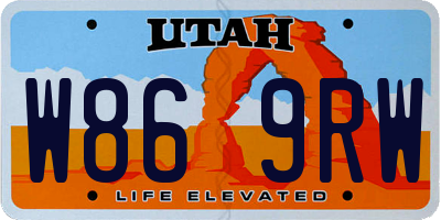 UT license plate W869RW