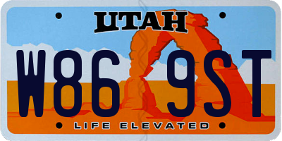 UT license plate W869ST