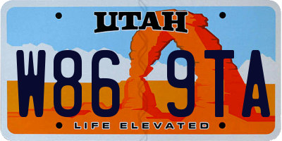 UT license plate W869TA