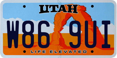 UT license plate W869UI