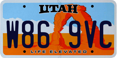 UT license plate W869VC