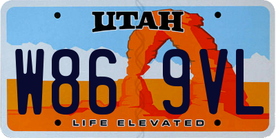 UT license plate W869VL