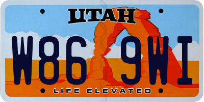 UT license plate W869WI