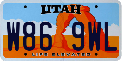 UT license plate W869WL