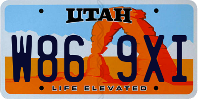 UT license plate W869XI