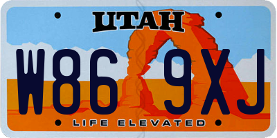 UT license plate W869XJ