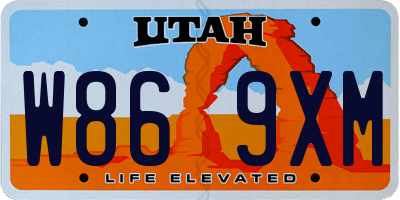 UT license plate W869XM