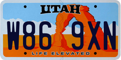 UT license plate W869XN