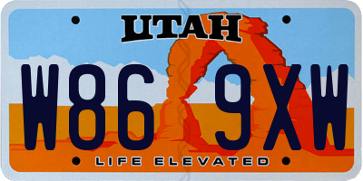 UT license plate W869XW