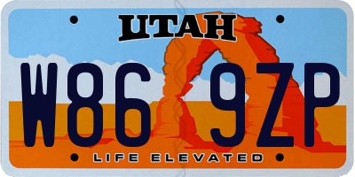 UT license plate W869ZP