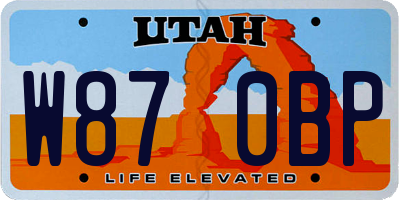 UT license plate W870BP