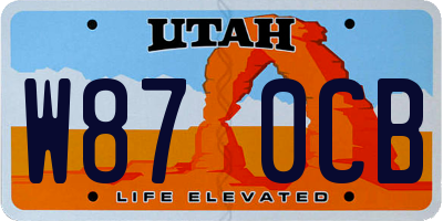 UT license plate W870CB