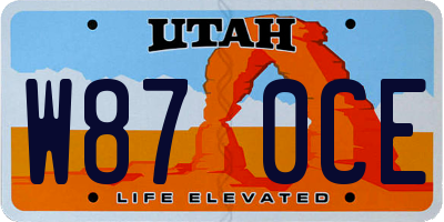 UT license plate W870CE