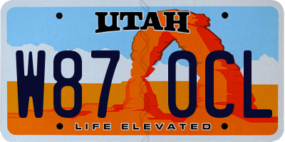 UT license plate W870CL