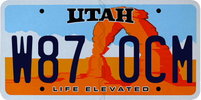 UT license plate W870CM