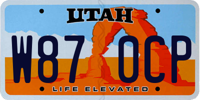 UT license plate W870CP