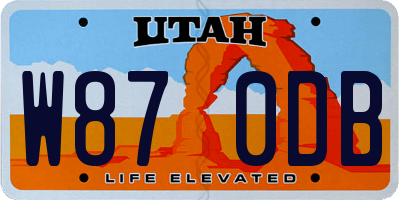 UT license plate W870DB