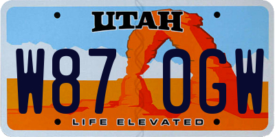 UT license plate W870GW
