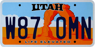 UT license plate W870MN