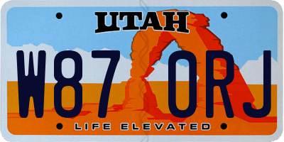 UT license plate W870RJ