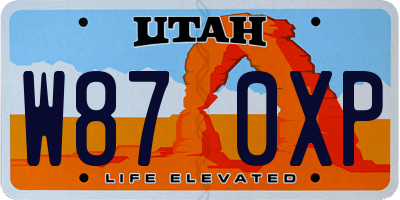 UT license plate W870XP