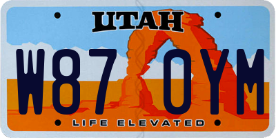UT license plate W870YM