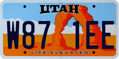 UT license plate W871EE