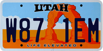 UT license plate W871EM