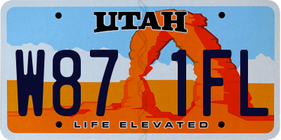 UT license plate W871FL