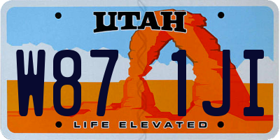 UT license plate W871JI