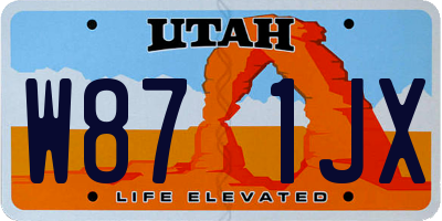 UT license plate W871JX