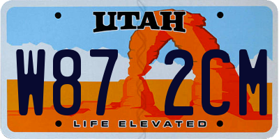 UT license plate W872CM