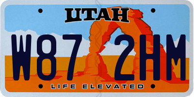 UT license plate W872HM