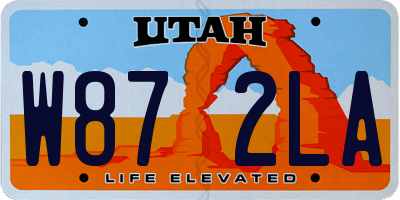 UT license plate W872LA