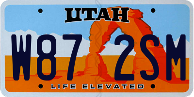 UT license plate W872SM