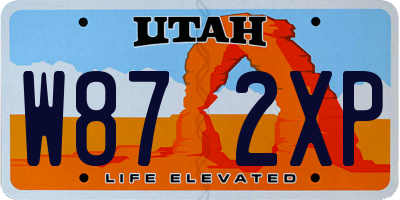 UT license plate W872XP