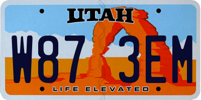 UT license plate W873EM