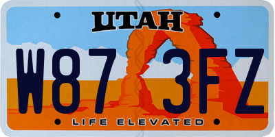 UT license plate W873FZ